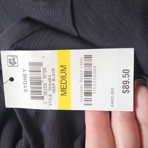 Bar III Black V-Neck Jumpsuit with Tapered Fit - Picture 9 of 11